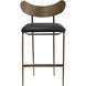 Gibbons 36 inch Antique Brass / Charcoal Black Leather Counter Stool